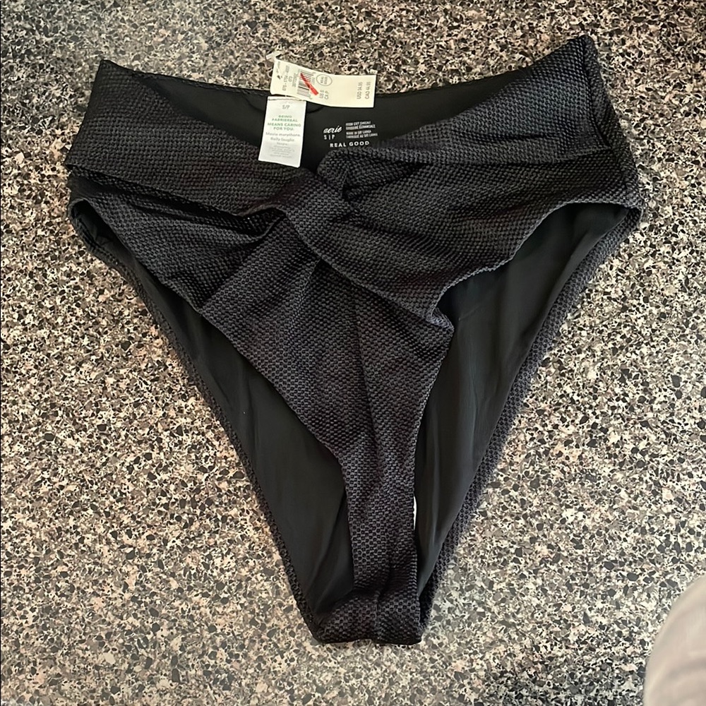 Black High-Waisted Bikini Bottom